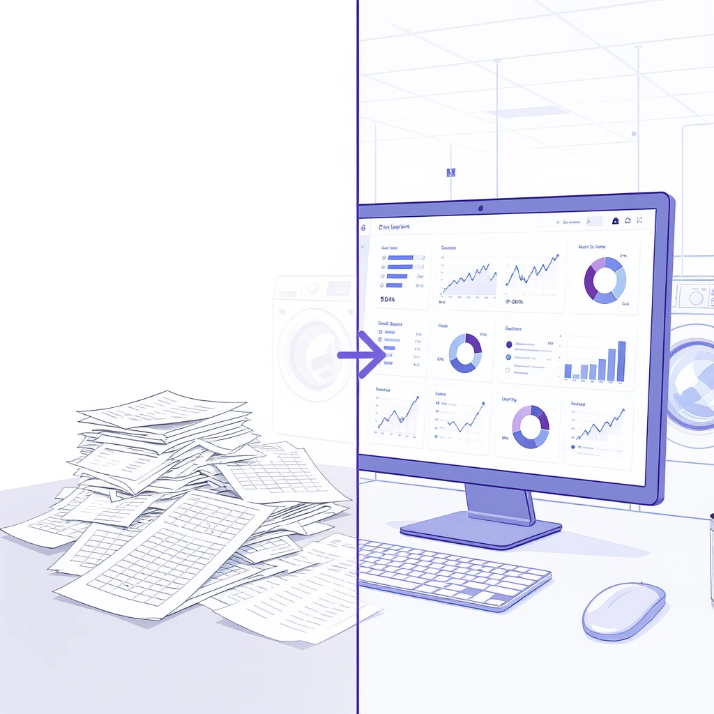 Digital traceability dashboard for a hospital laundry operation